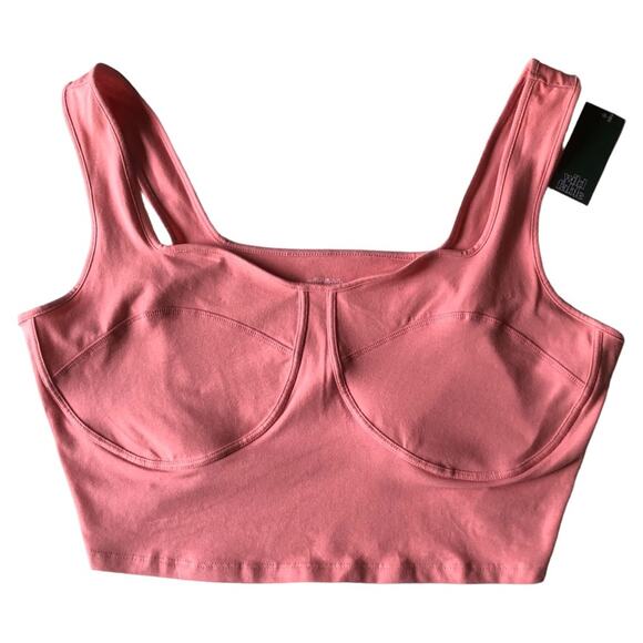 Wild Fable NWT Coral Pink Seamed Cropped Cami Tank Top Size 2X - Picture 1 of 15